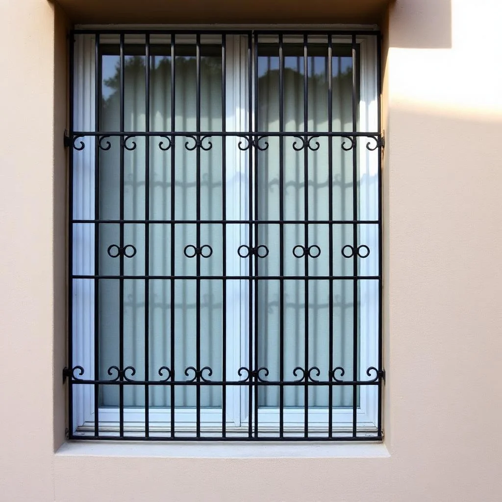 Grade de proteção em janela residencial